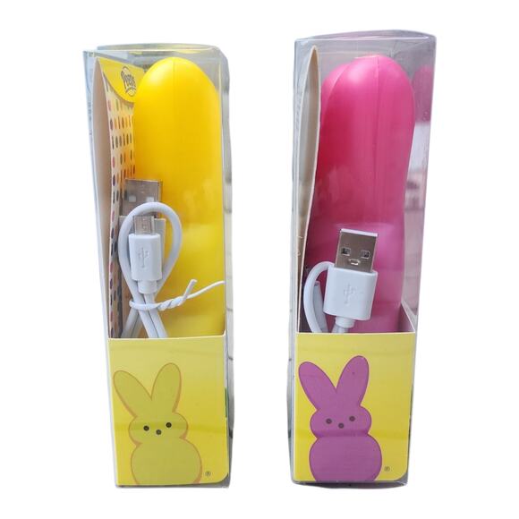 Peeps Easter Light Up Bluetooth Speakers Bundle Yellow & Pink New Sealed Cute - Picture 3 of 6